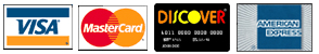 We accept, Visa, MasterCard, Discover, and American Express cards